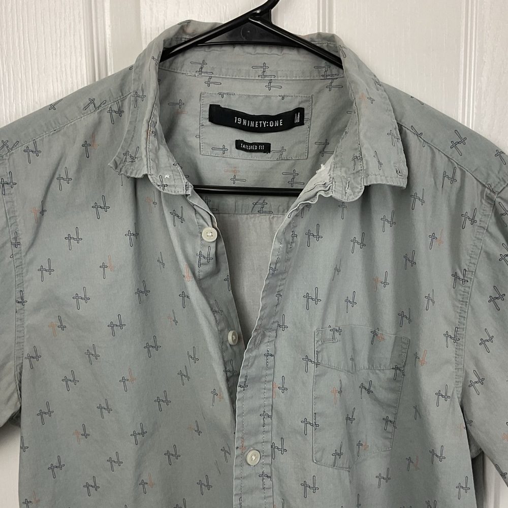 19ninety:one Men’s Button Down Short Sleeve Shirt, Size M - Picture 3 of 8